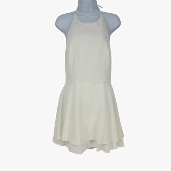 NWT Alice + Olivia Women’s Sicily Halter Neck Shorts Romper | Sz 10 | Off White - Picture 2 of 16